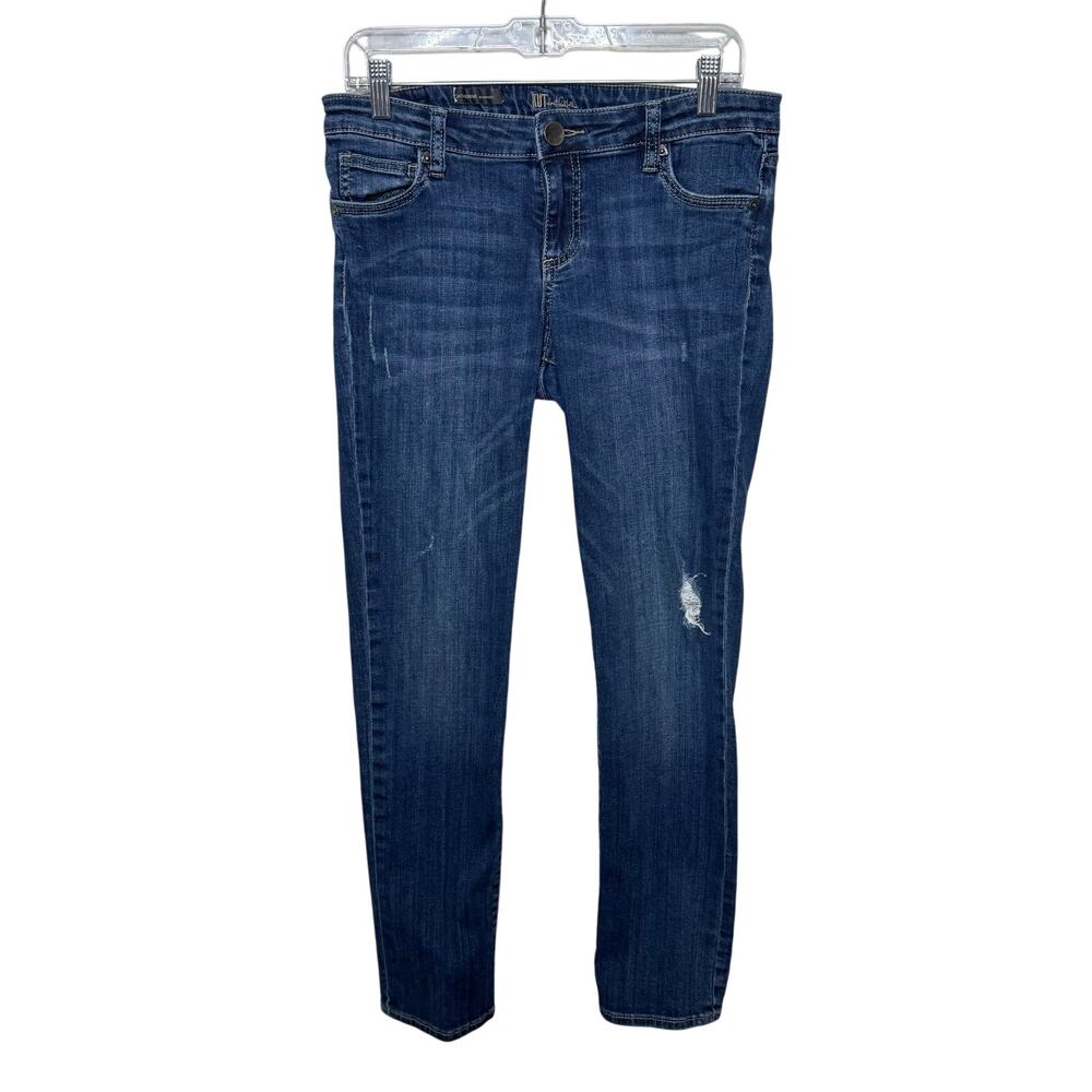 Kut From The Kloth Catherine Boyfriend Jeans Sz‎ 6 Distressed Medium Wash